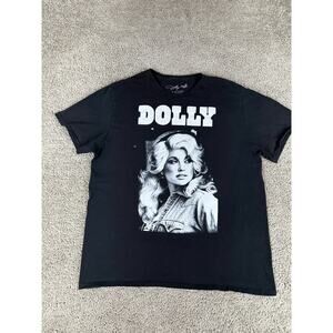 Dolly Parton Shirt Mens Extra Large Black White Country Music Short Sleeve